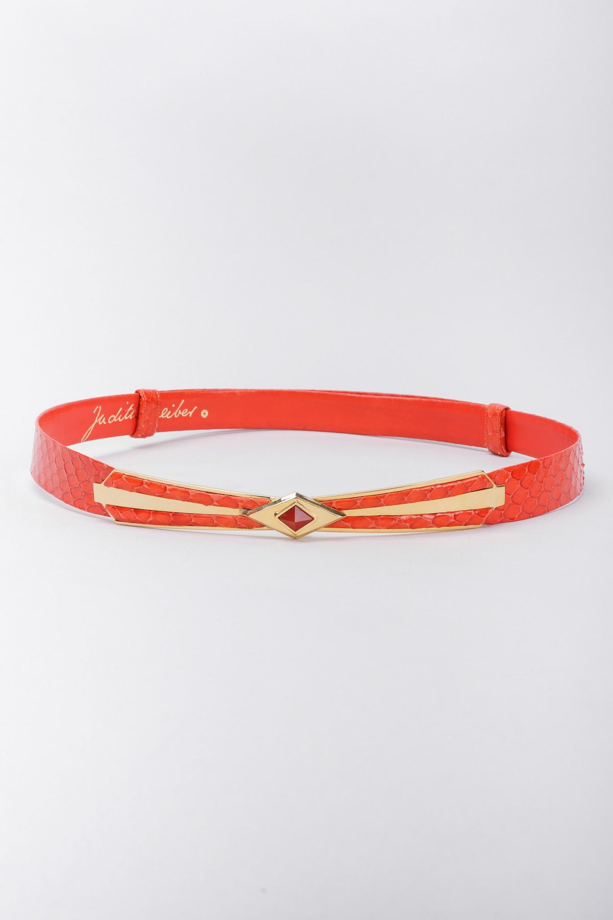 Vintage Judith Leiber Couture Snakeskin Belt. Adjustable. Judith Leiber 1980s Vintage Lion main image 2