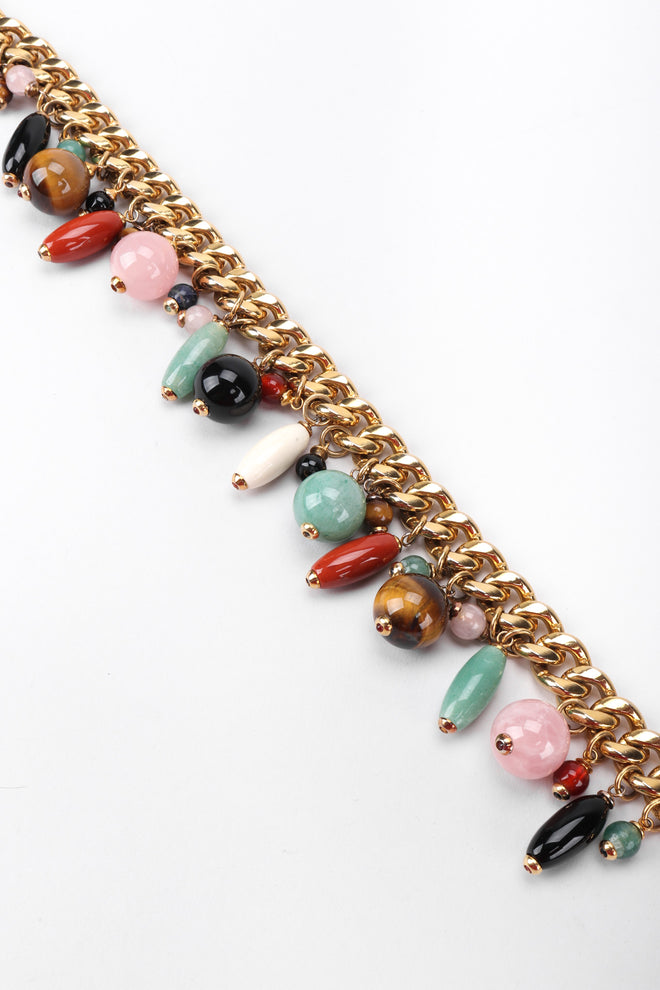 Recess Los Angeles Vintage Judith Leiber Rock Crystal Amulet Fringe Chain Belt