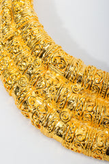 Vintage Judith Leiber Gold Etruscan Collar Plate Necklace at Recess Detail