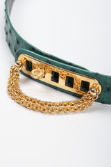 Recess Los Angeles Vintage Judith Leiber Chain Turnlock Ostrich Slide Belt