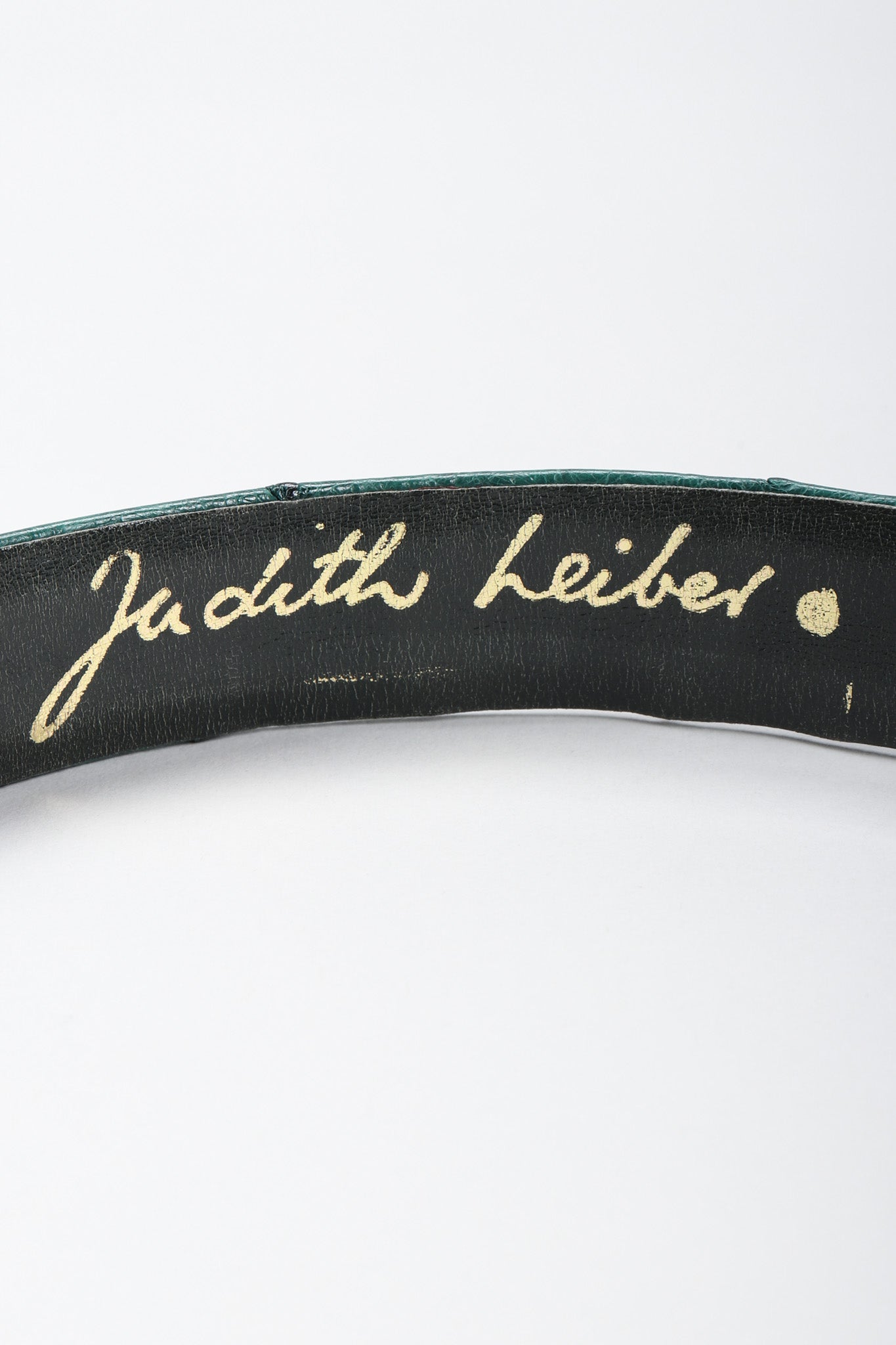 Recess Los Angeles Vintage Judith Leiber Chain Turnlock Ostrich Slide Belt