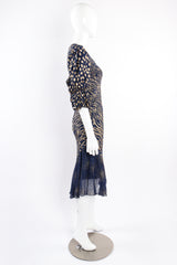 Vintage Judy Hornby Metallic Animal Bias Dress on mannequin side at Recess Los Angeles