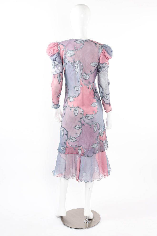 Vintage Judy Hornby Silk Patchwork Dress mannequin back  @ Recess LA