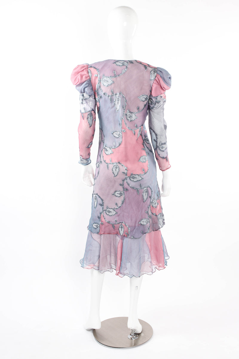 Vintage Judy Hornby Silk Patchwork Dress mannequin back  @ Recess LA