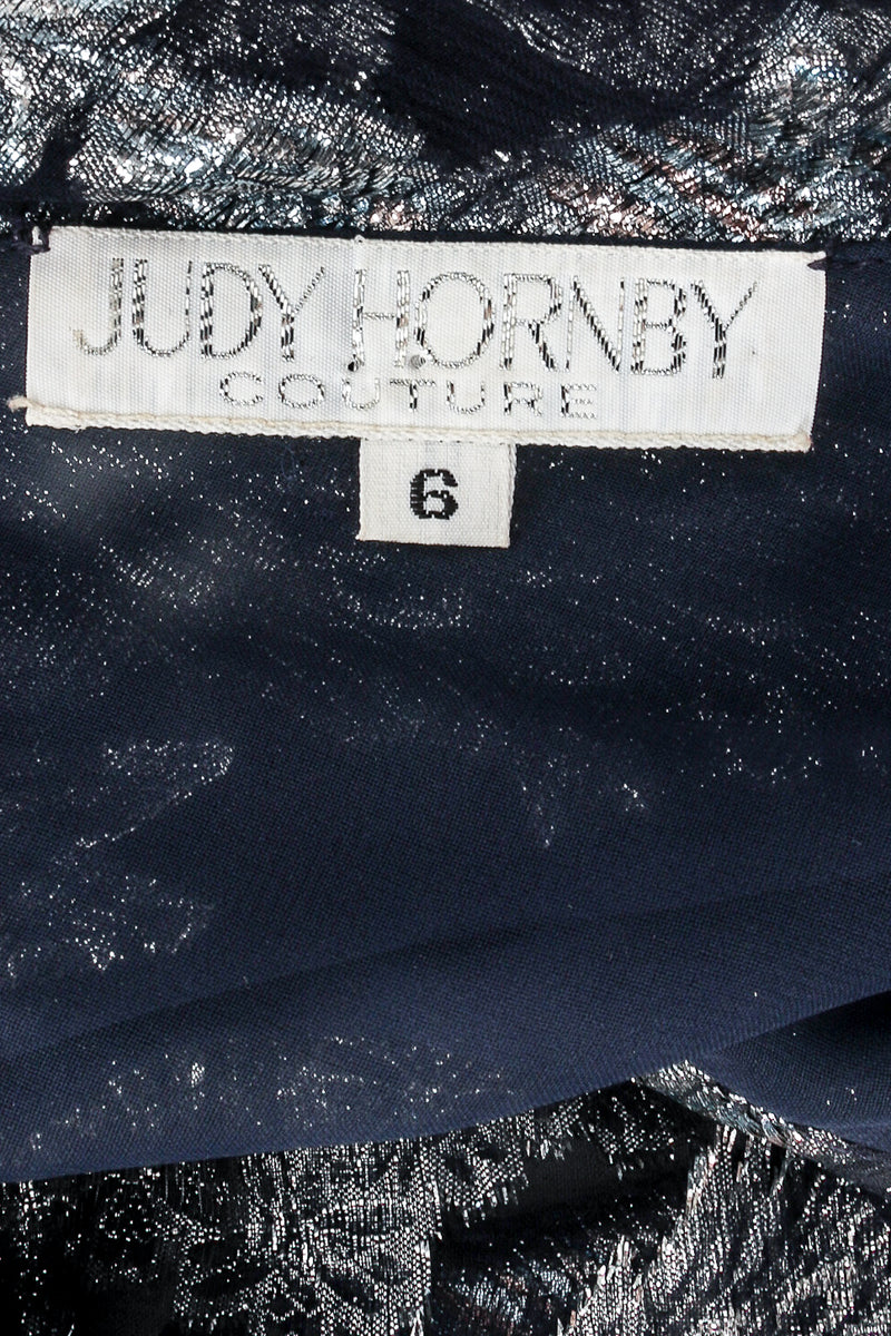 Vintage Judy Hornby Metallic Peacock Silk Chiffon Dress Label at Recess LA