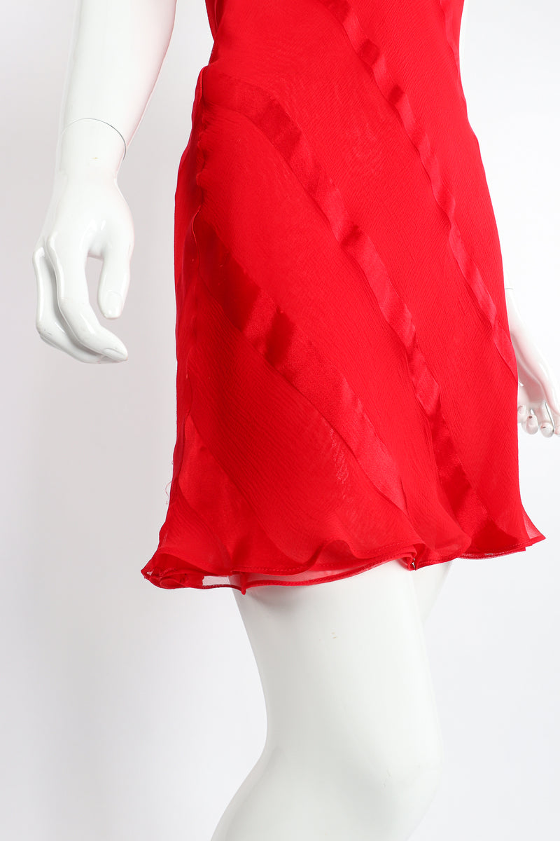 Vintage Judy Hornby Asymmetrical Ruffle Sleeve Bias Dress on Mannequin Skirt at Recess Los Angeles