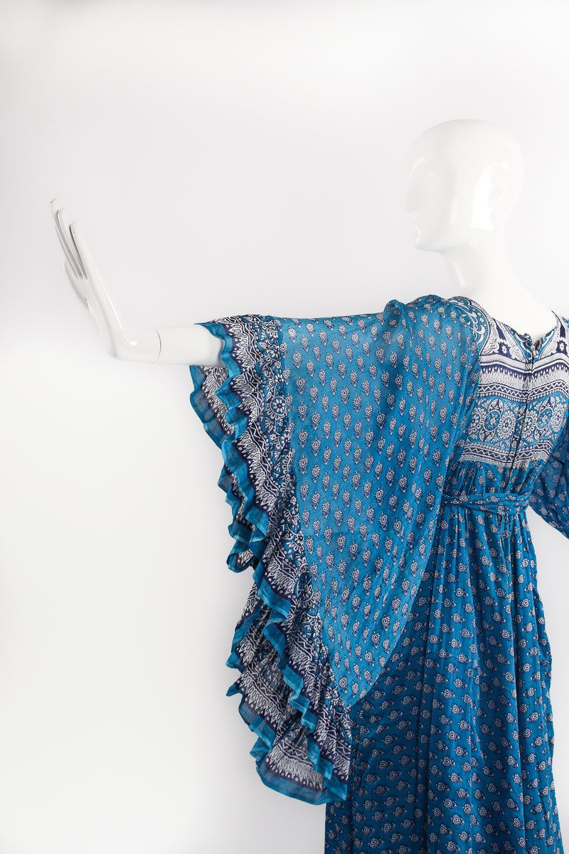 Vintage Judy's Batik Angel Sleeve Cotton Gauze Dress on Mannequin sleeve at Recess Los Angeles