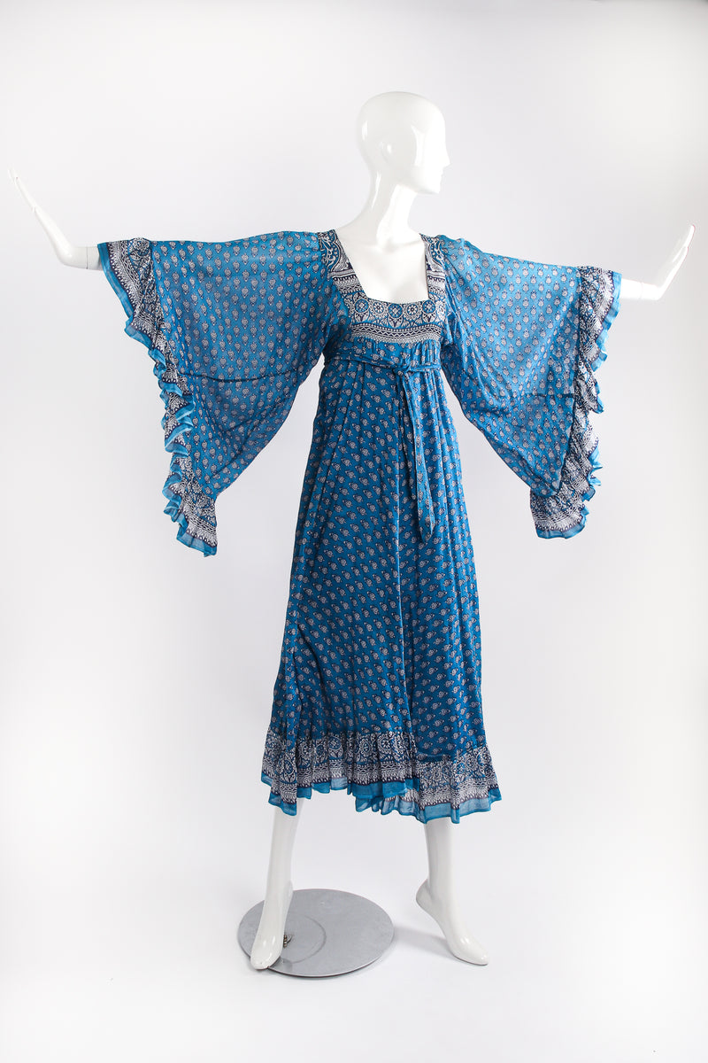 Vintage Judy's Batik Angel Sleeve Cotton Gauze Dress Recess Vintage Judy's Batik Angel Sleeve Cotton Gauze Dress Recess