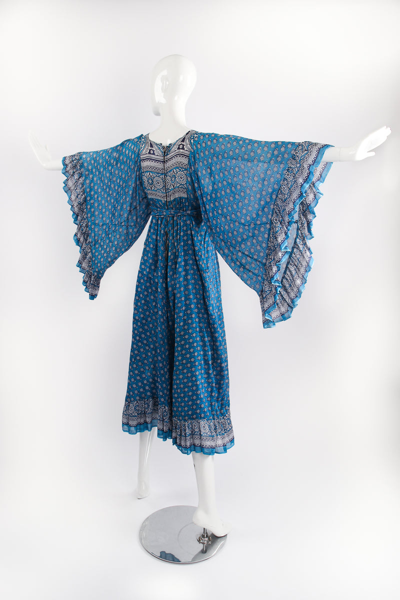 Vintage Judy's Batik Angel Sleeve Cotton Gauze Dress on Mannequin back at Recess Los Angeles