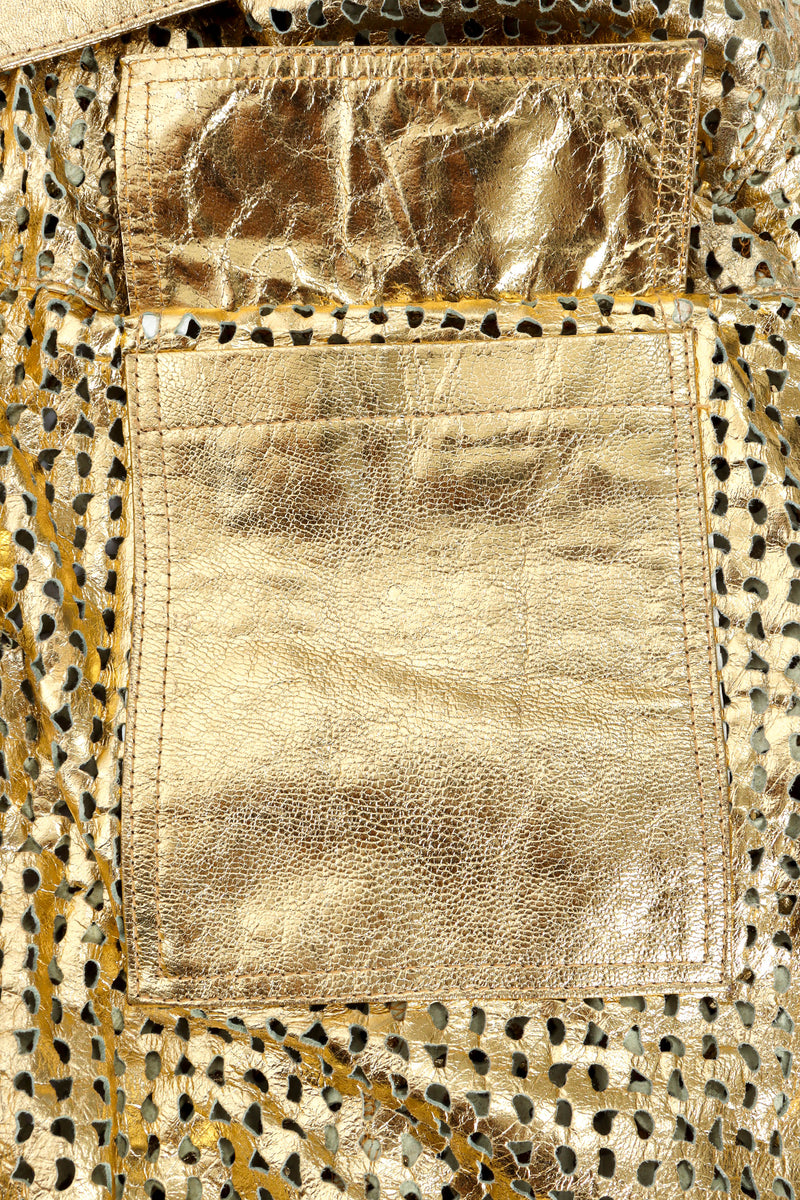 Vintage Julian K Leather Shapes Cut Out Jacket flap patch pocket detail @ Recess LA