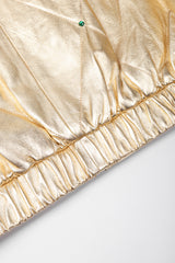 Recess Los Angeles Vintage crystal Stud Julian K Gold Leather Lamé Bomber Jacket