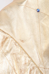 Recess Los Angeles Vintage crystal Stud Julian K Gold Leather Lamé Bomber Jacket