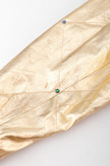 Recess Los Angeles Vintage crystal Stud Julian K Gold Leather Lamé Bomber Jacket