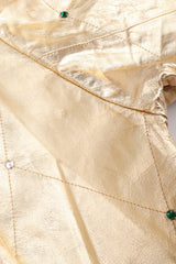 Recess Los Angeles Vintage crystal Stud Julian K Gold Leather Lamé Bomber Jacket