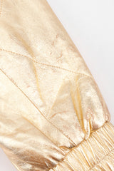 Recess Los Angeles Vintage crystal Stud Julian K Gold Leather Lamé Bomber Jacket