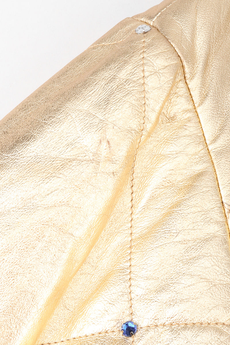 Vintage K.Baumann Studded Gold Leather Bomber Jacket – Recess