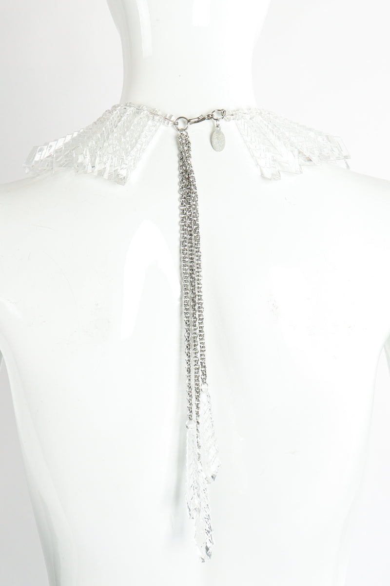 Vintage Julie Rubano Clear Lucite Arrow Icicle Collar Necklace on Mannequin Back at Recess LA