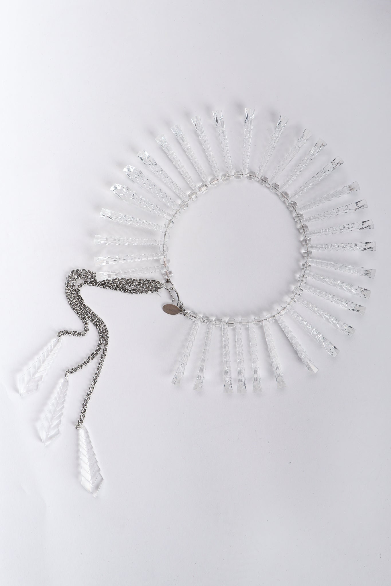 Vintage Julie Rubano Clear Lucite Arrow Icicle Collar Necklace at Recess Los Angeles