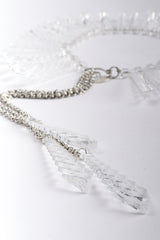 Vintage Julie Rubano Clear Lucite Arrow Icicle Collar Necklace Tassel Detail at Recess Los Angeles