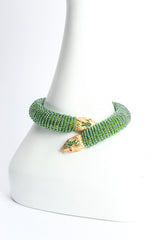 Vintage Julie Rubano Green Beaded Snake Collar on Mannequin at Recess LA