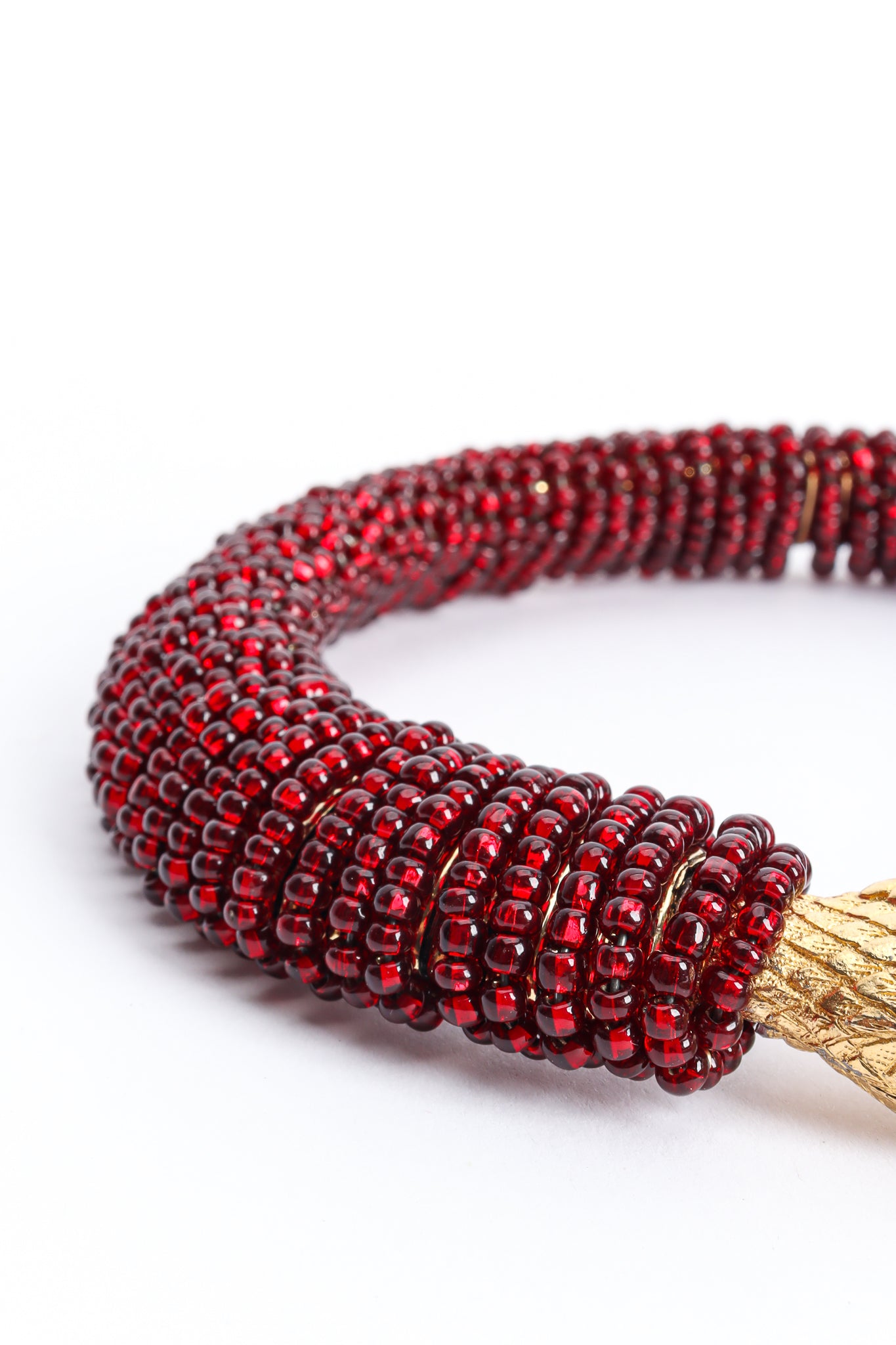 Julie Rubano Red Beaded Snake Chain Collar Beads Closeup at Recess LA