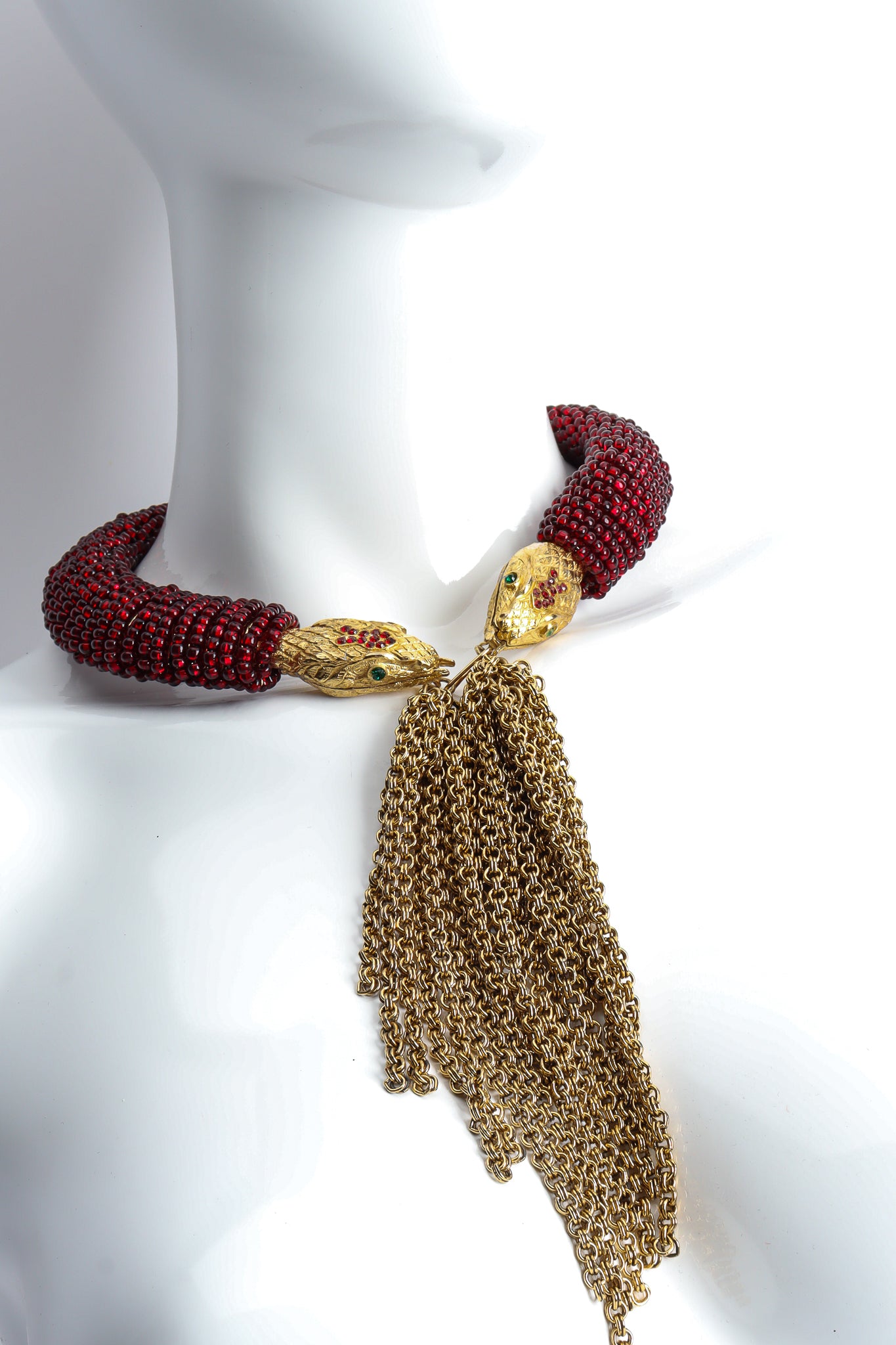 Julie Rubano Red Beaded Snake Chain Collar on Mannequin at Recess LA