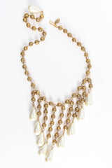 Vintage Julie Rubano Filigree Orb Pearl Necklace flat front @ Recess Los Angeles