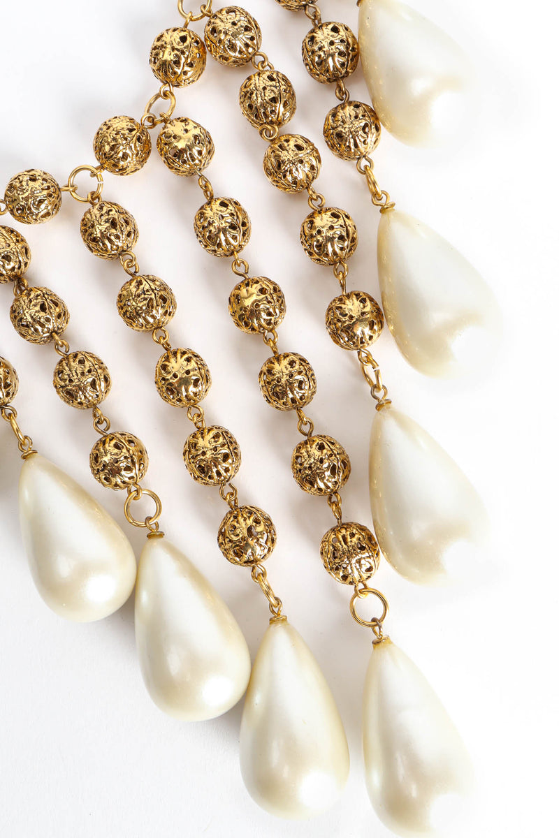 Vintage Julie Rubano Filigree Orb Pearl Necklace pearl/orb drape @ Recess Los Angeles