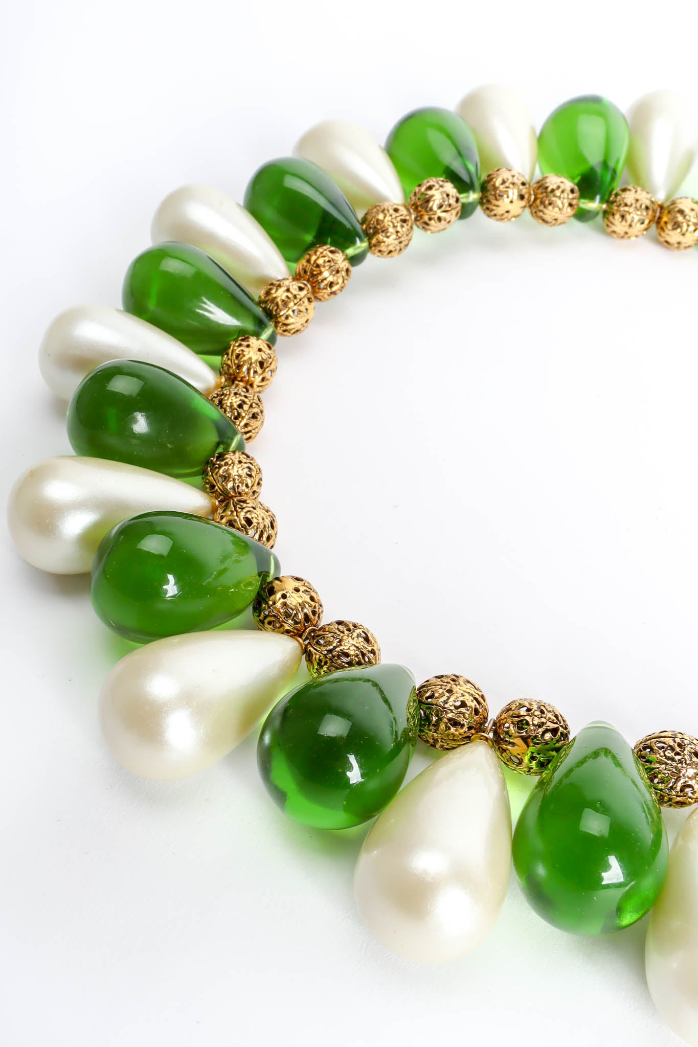 Vintage Julie Rubano Teardrop Filigree Orb Necklace bead close @ Recess Los Angeles