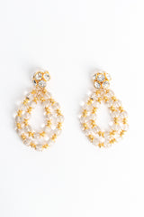 Vintage Julie Rubano Cluster Rhinestone Glass Earrings front flat @ Recess LA