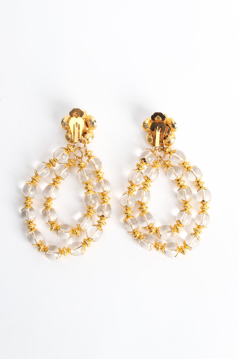 Vintage Julie Rubano Cluster Rhinestone Glass Earrings backs @ Recess LA