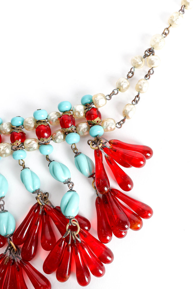 Vintage Julie Rubano Baroque Glass Bead Bib Necklace side beads @ Recess Los Angeles