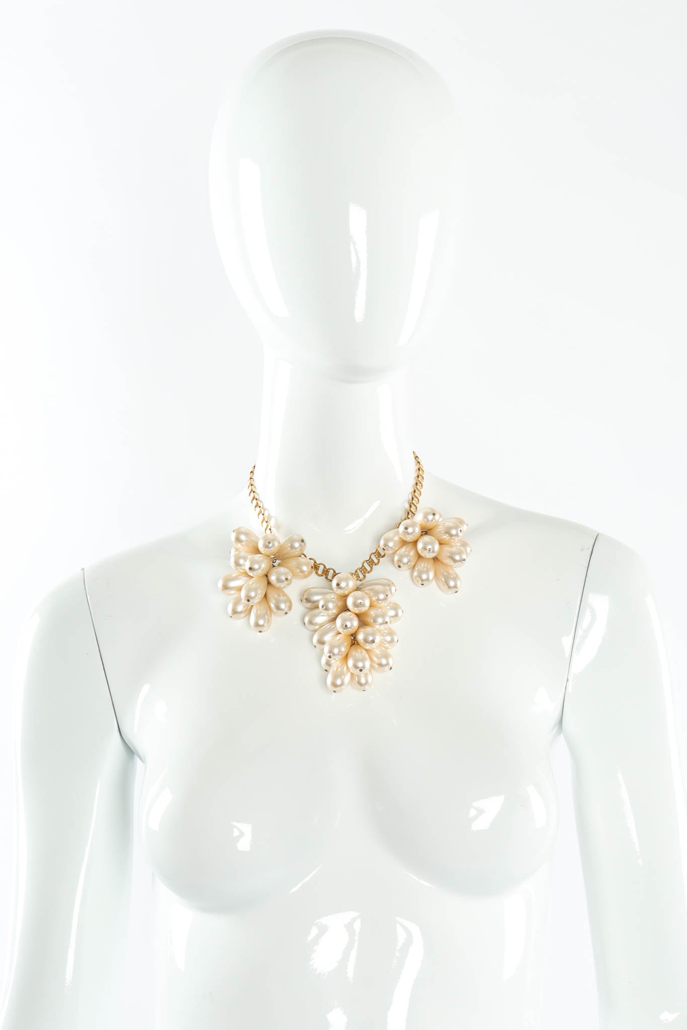 Vintage Julie Rubano Pearl Cluster Choker Necklace on mannequin @ Recess Los Angeles