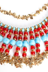 Vintage Julie Rubano Leaf Glass Bead Bib Necklace center  @ Recess Los Angeles