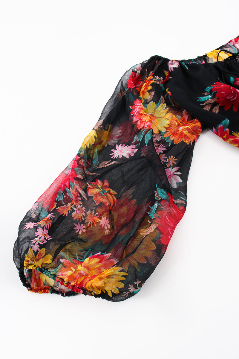 Vintage Julio Espada Floral Silk Peasant Top sleeve at Recess Los Angeles