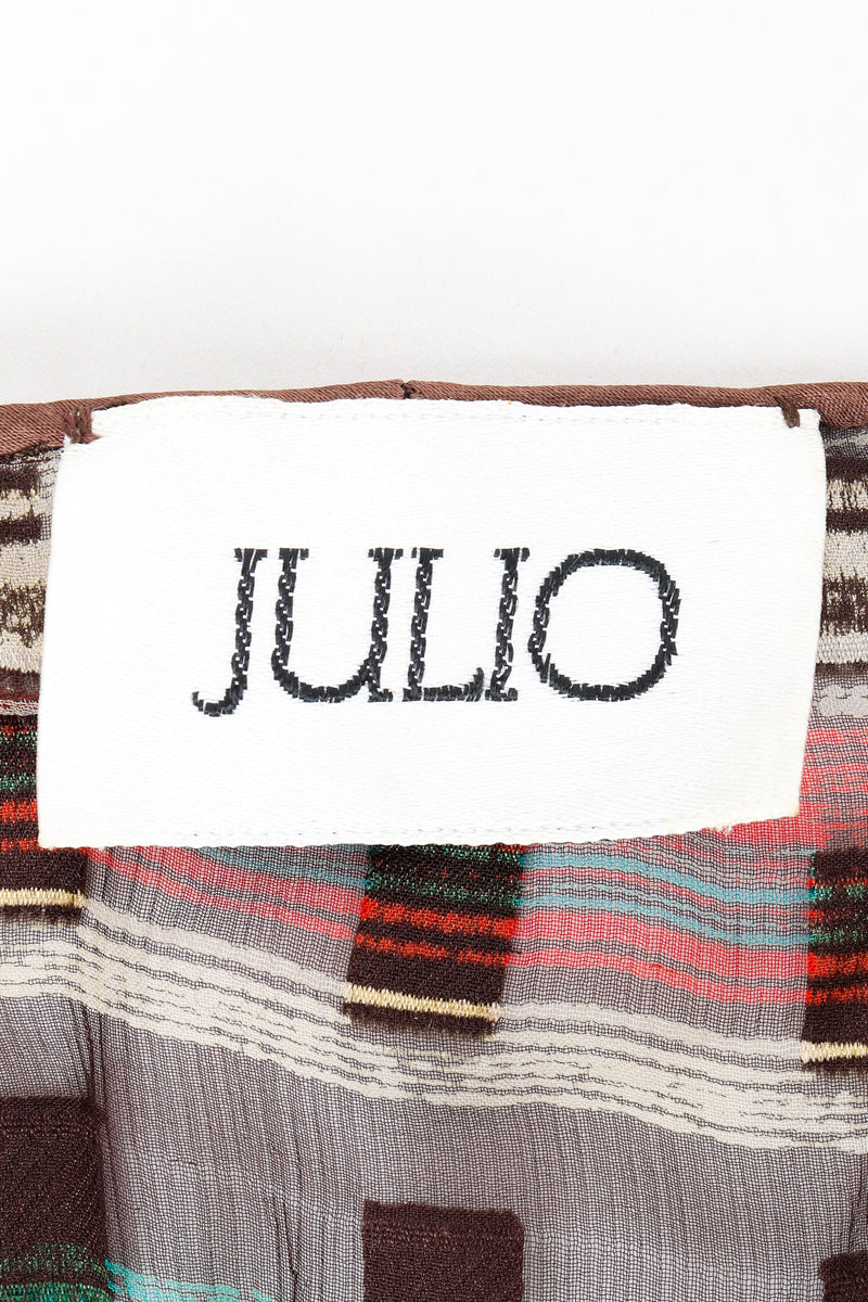 Vintage Julio Sheer Silk Chiffon Stripe Dress label