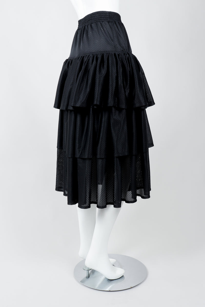 Vintage Junior Gaultier Sport Tiered Mesh Skirt on Mannequin side at Recess Los Angeles