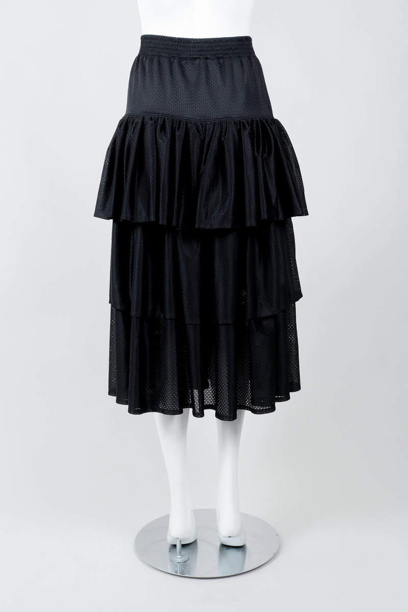 Vintage Junior Gaultier Sport Tiered Mesh Skirt on Mannequin back at Recess Los Angeles