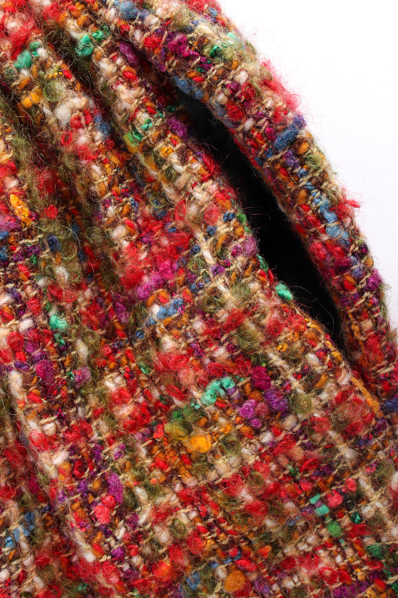 Vintage Commes de Garçons 2000 A/W Rainbow Wool Skirt fabric/pocket close @ Recess LA
