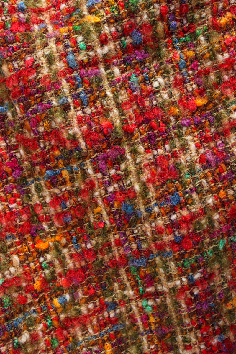 Vintage Commes de Garçons 2000 A/W Rainbow Wool Skirt fabric close @ Recess LA
