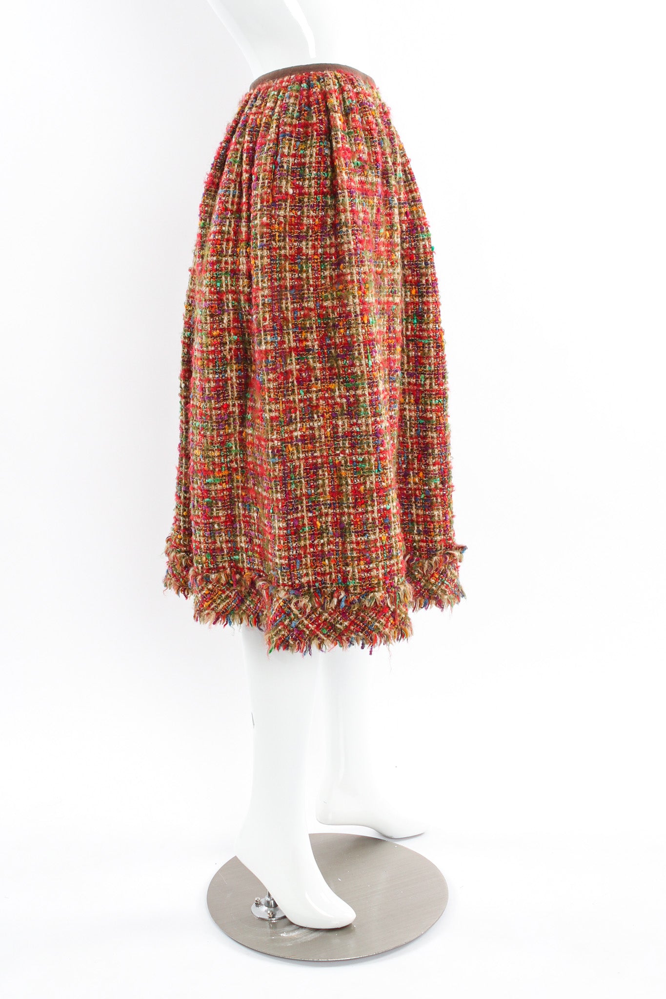 Vintage Commes de Garçons 2000 A/W Rainbow Wool Skirt mannequin side @ Recess LA