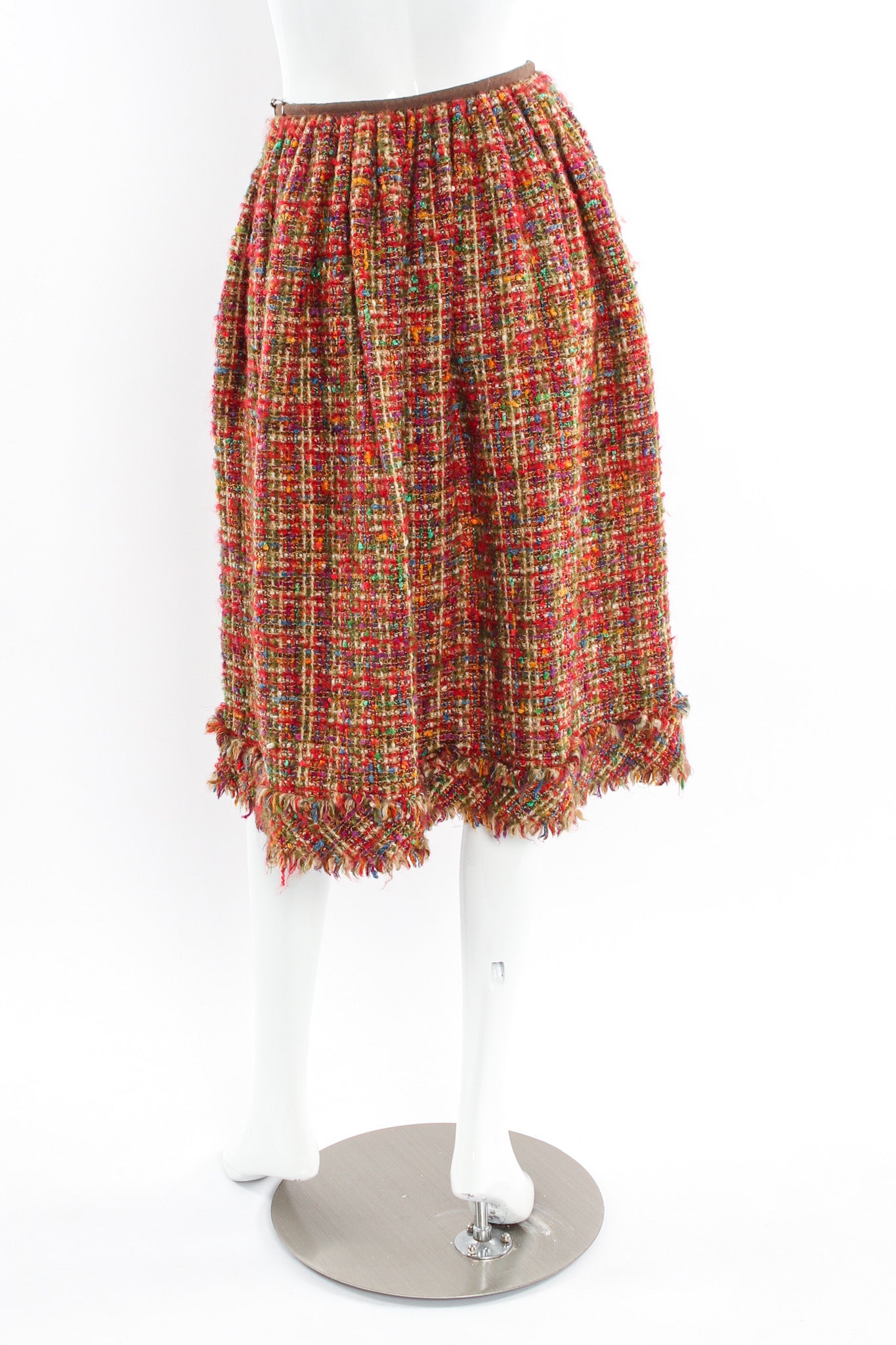 Vintage Commes de Garçons 2000 A/W Rainbow Wool Skirt mannequin back @ Recess LA