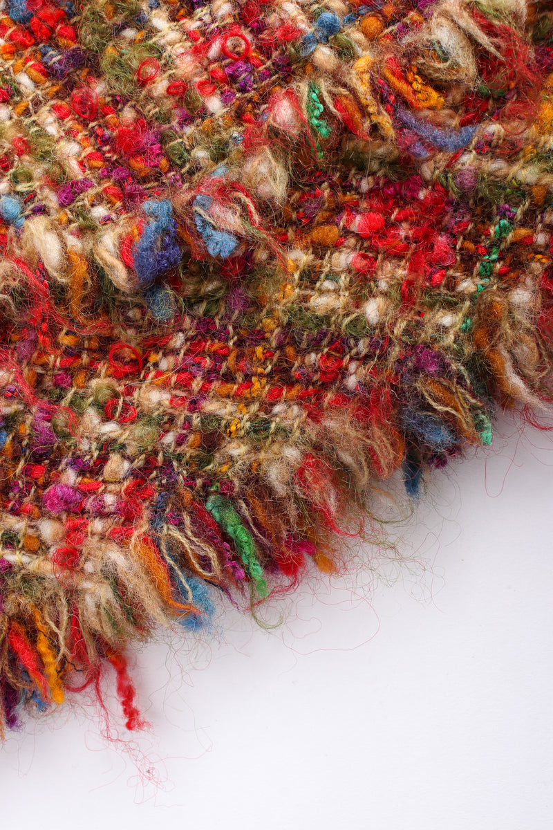 Vintage Commes de Garçons 2000 A/W Rainbow Wool Skirt frayed firnge hem @ Recess LA