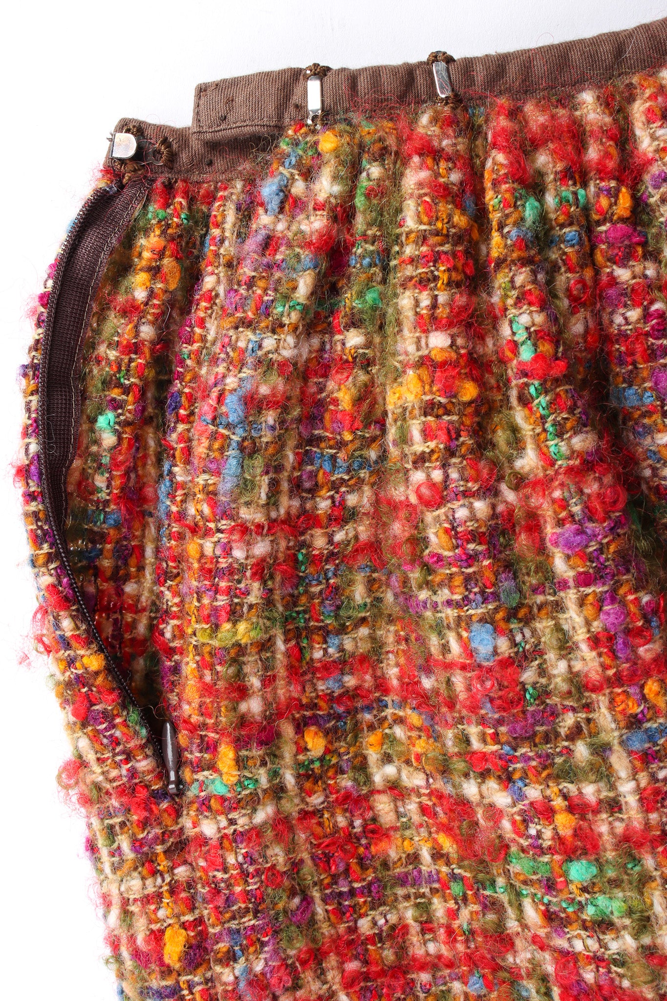 Vintage Commes de Garçons 2000 A/W Rainbow Wool Skirt unzipped @ Recess LA