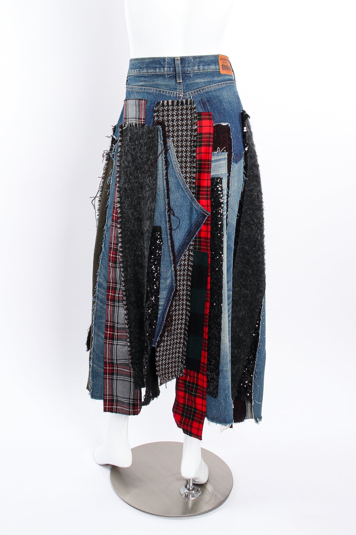 JUNYA WATANABE Plaid Denim Skirt スカート Vintage Junya Watanabe Comme des Garçons Denim Patchwork Denim