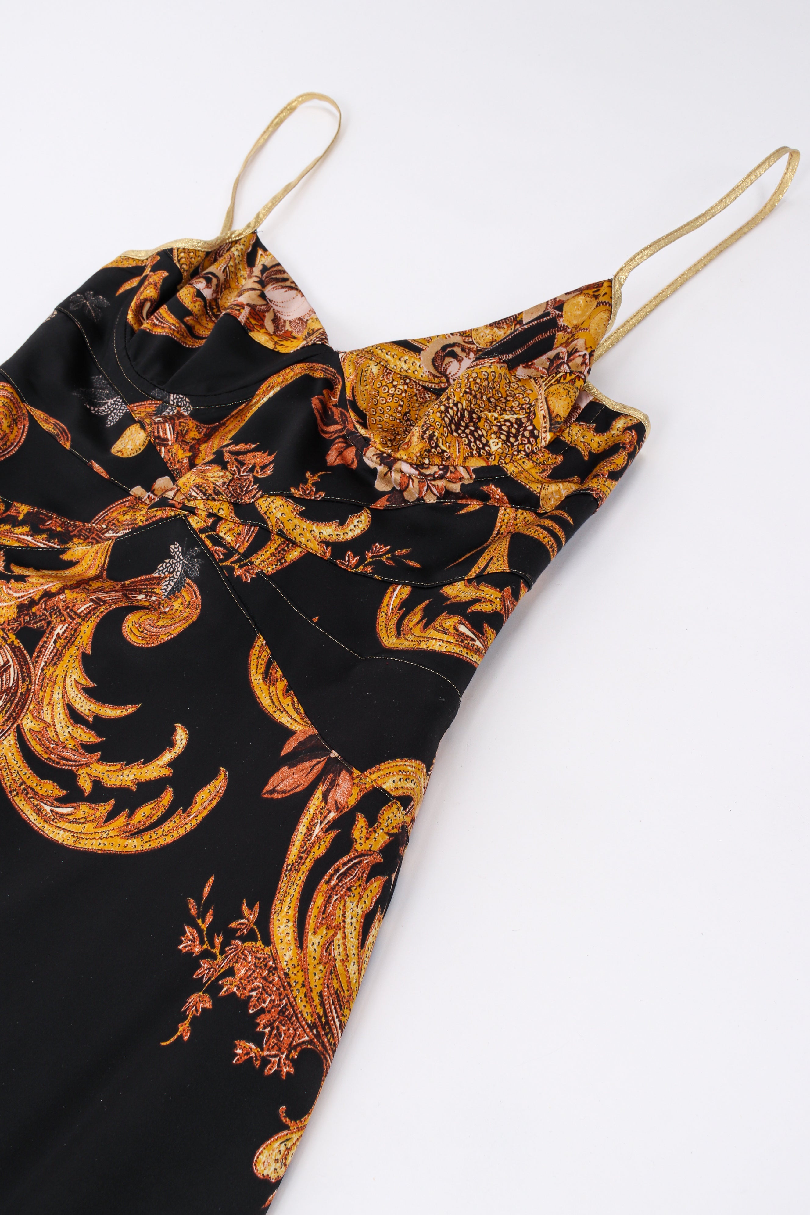 Vintage Roberto Cavalli Fleur Brocade Mermaid Dress bodice close up@ Recess LA