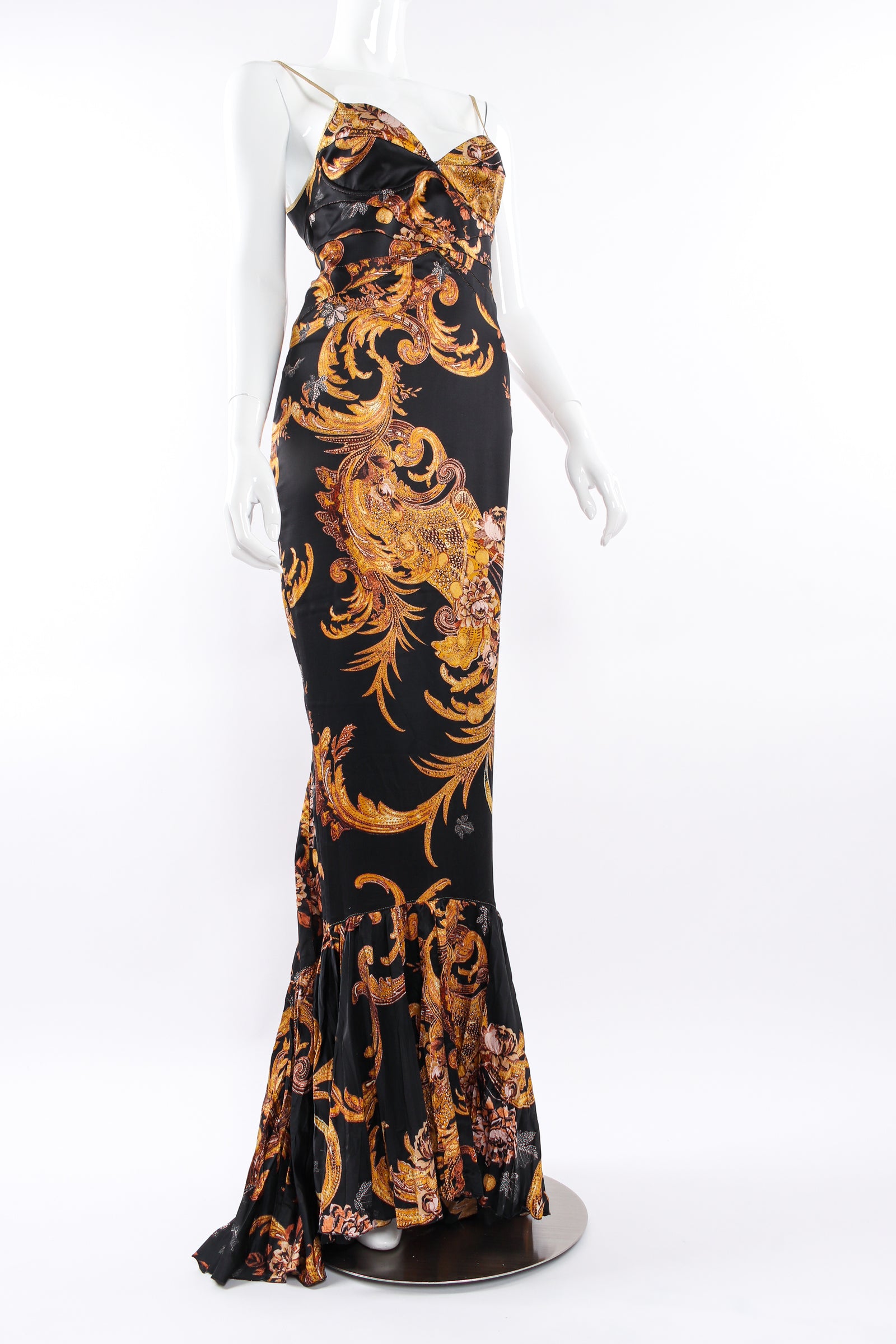 just cavalli evening dresses Roberto Cavalli Silky Orange Runway Evening Gown S/S 2004 Size XS