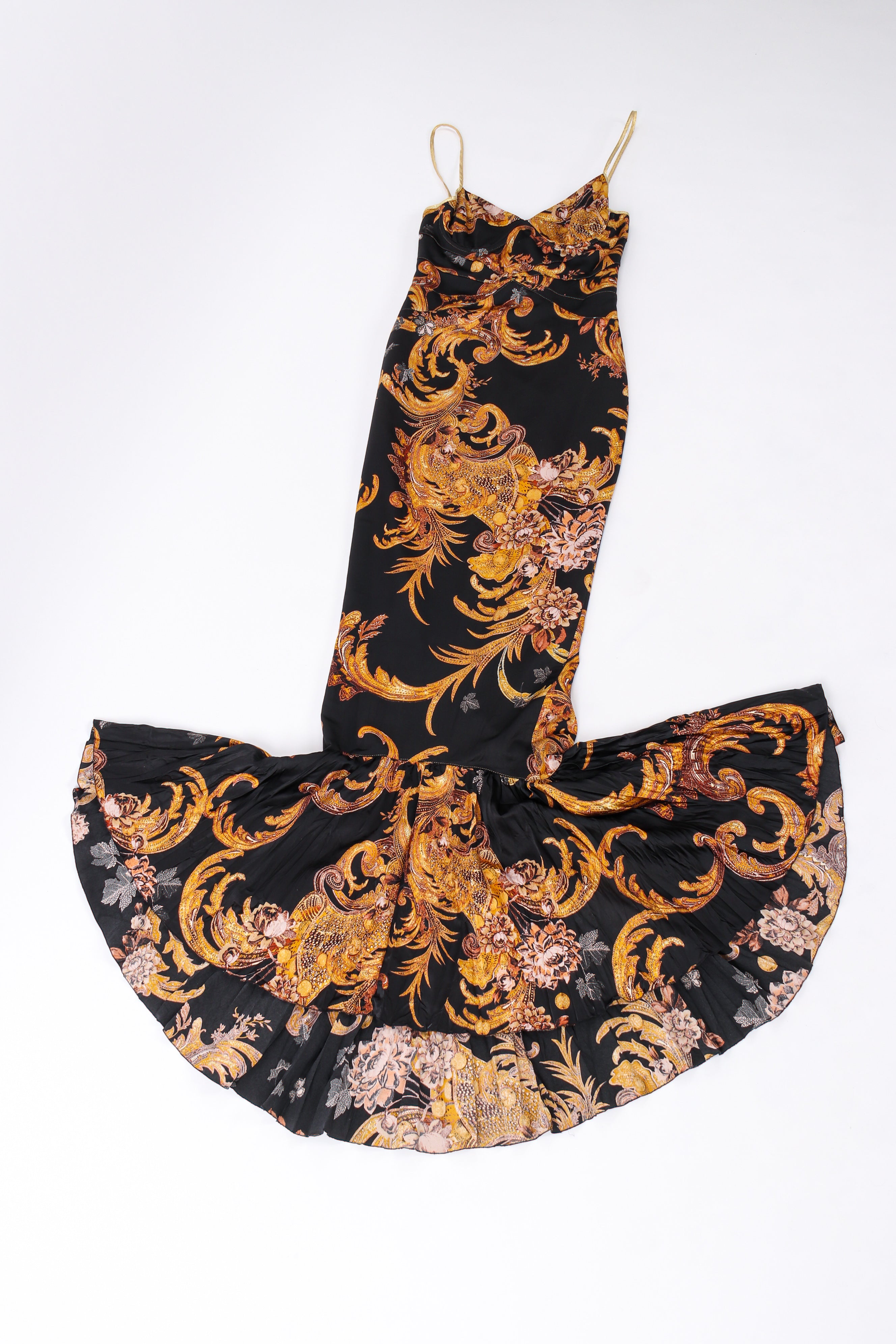 Vintage Roberto Cavalli Fleur Brocade Mermaid Dress dress flat lay @ Recess LA