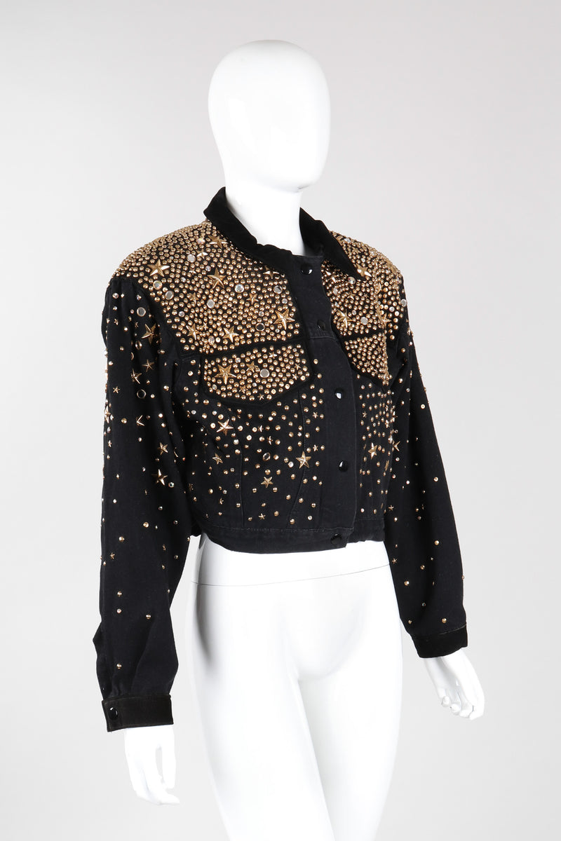 Recess Los Angeles Vintage Katherine K.Baumann Gold Starry Studded Embellished Jacket