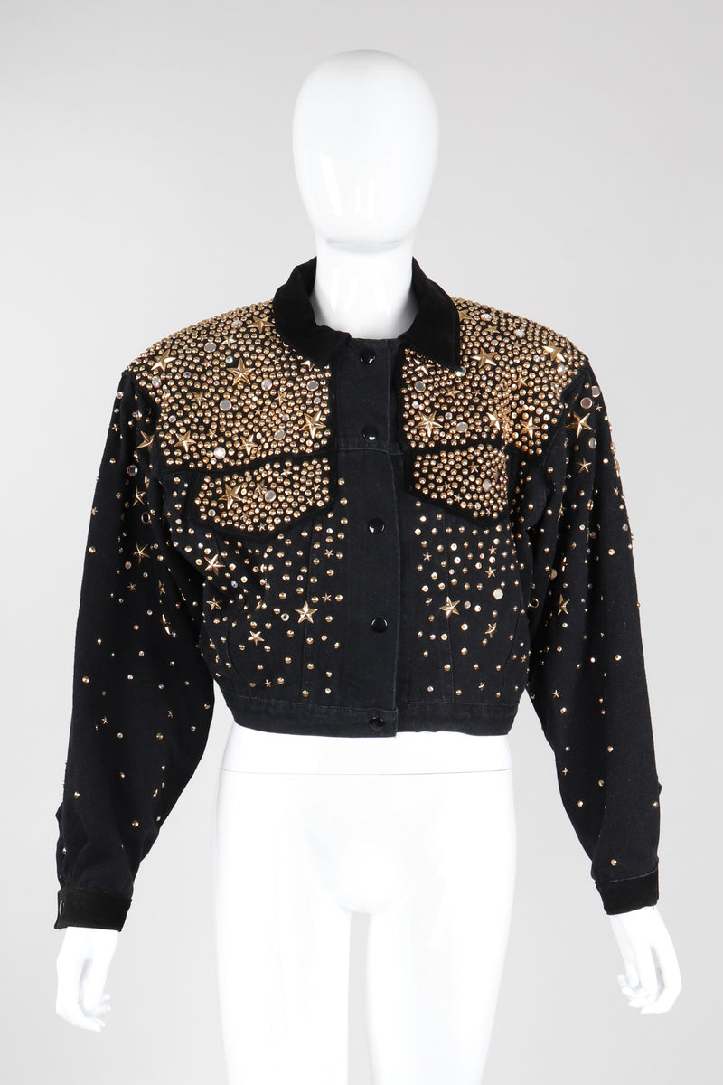 Recess Los Angeles Vintage Katherine K.Baumann Gold Starry Studded Embellished Jacket